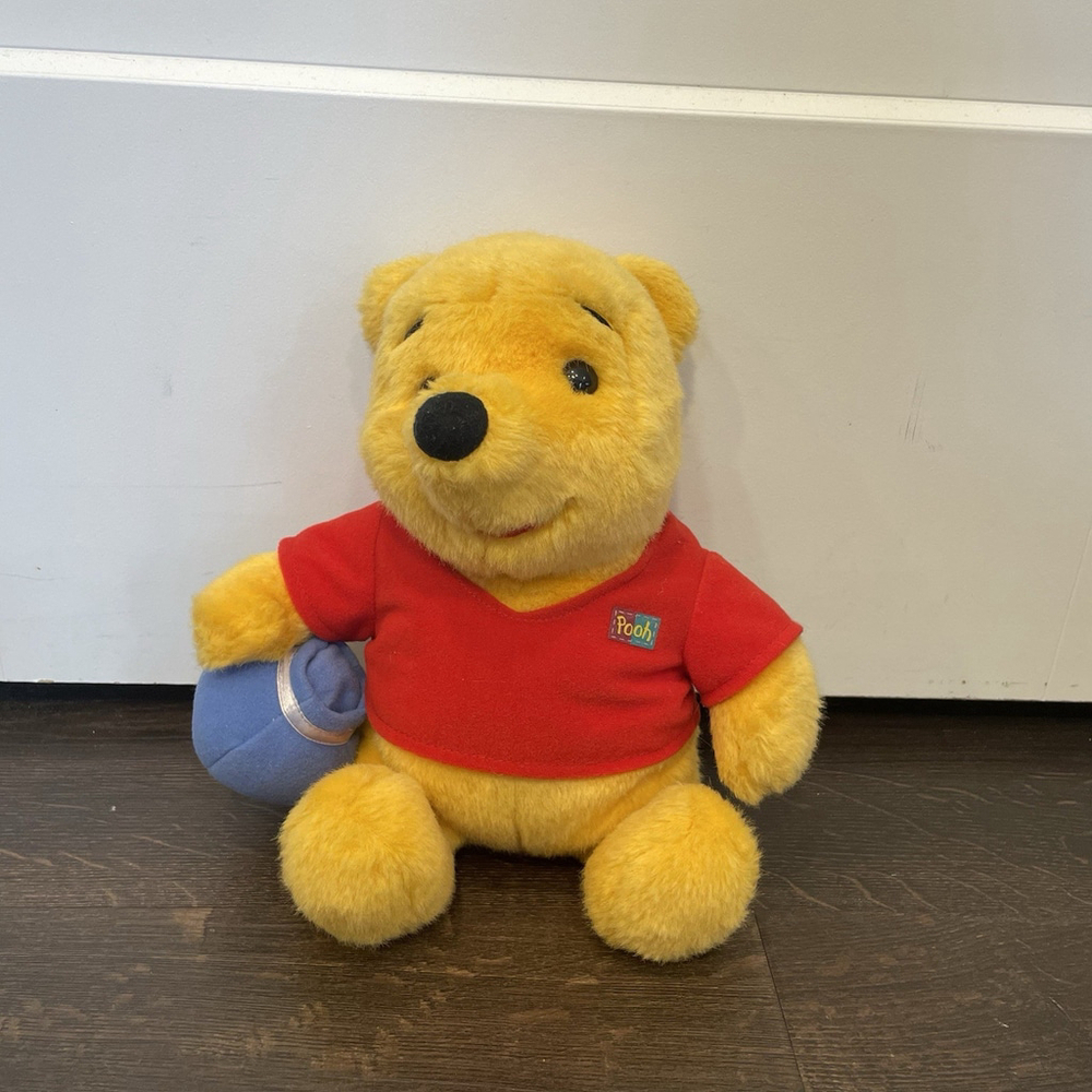 Vintage Disney Winnie The Pooh Honey Pot Plush Soft Toy Stuffed Animal Mattel
